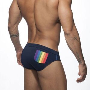 Men's Sexy Swim Briefs Resort Wear Navy Blue Size L